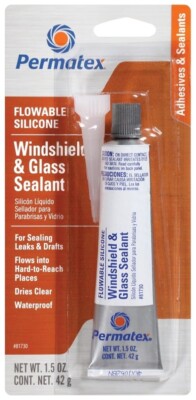 PERMATEX 81730 FLOWABLE SILICONE WINDSHIELD & GLASS LEAK SEALER Clear 1.5 oz
