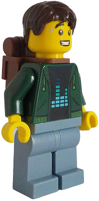 Traveler - Male, Dark Green Hoodie, Sand Blue Legs (bdp130)