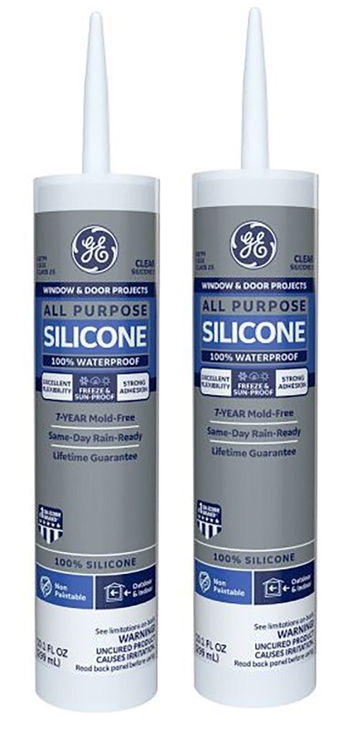 2 ~ GE Window & Door Clear Silicone 1 Window and Door Caulk Se...