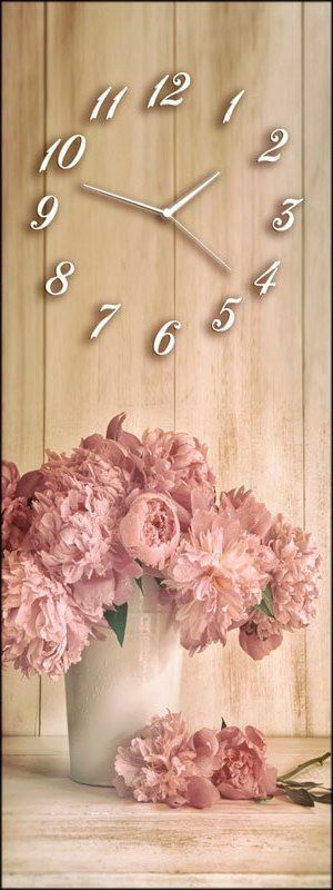 Orologio Da Parete Vase Of Peony 30x80cm Arredamento Casa sus