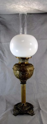 Antique Bradley amp Hubbard Tall Brass Oil Lamp 180039s