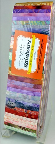 Hanging Basket 40 x 2 1/2 Inch Fabric Strips Rainbow aka Jelly Roll