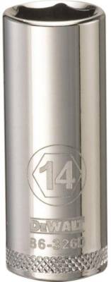 NEW Dewalt DWMT86326OSP 3/8 Drive  14 MM METRIC DEEP SOCKET  CHROME  6 POINT 