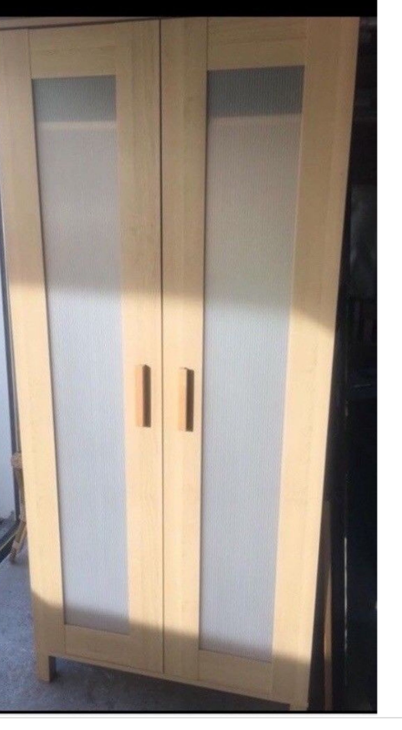 Ikea Beech Wardrobe With Hanging Rail And Shelf Aneboda In