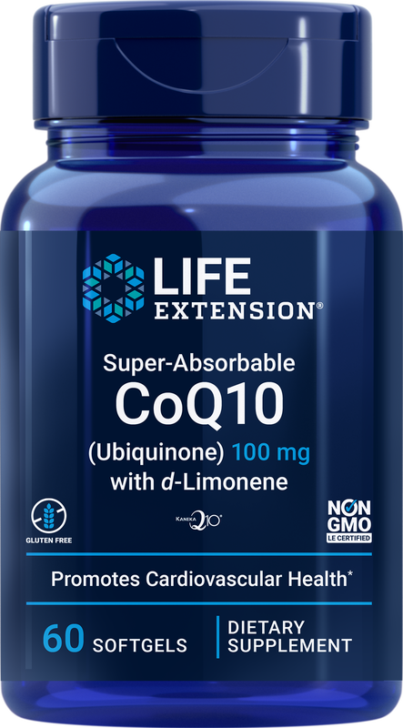 Life Extension Super-Absorbable Coq10 100 мг Kaneka Ubiquinone d-Limonene 60 гелей