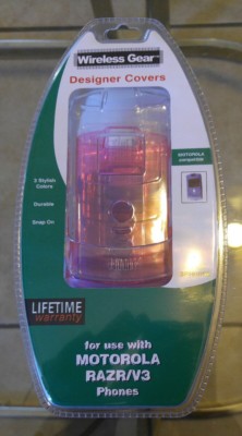 WIRELESS GEAR *NEW* 3 Pack Motorola RAZR v3 v3m Snap-On Case: Blue Clear & Red