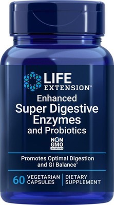 Life Extension Улучшенные суперпищеварительные ферменты с пробиотиками, 60 капсул