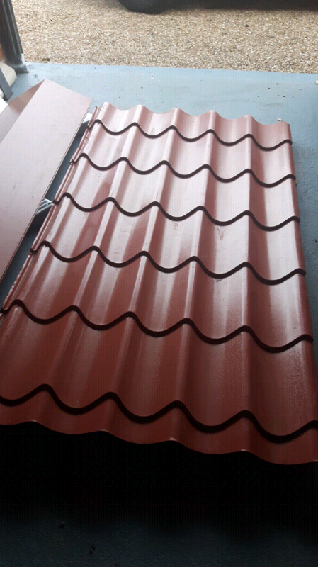 Metal roofing sheet plastic coated tile effect in 