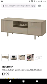 Mostorp Tv Bench High Gloss White White Ikea