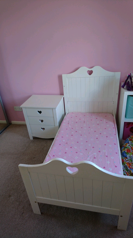 Heart Toddler Bed Cot With Drawers And Side Table In Bournemouth