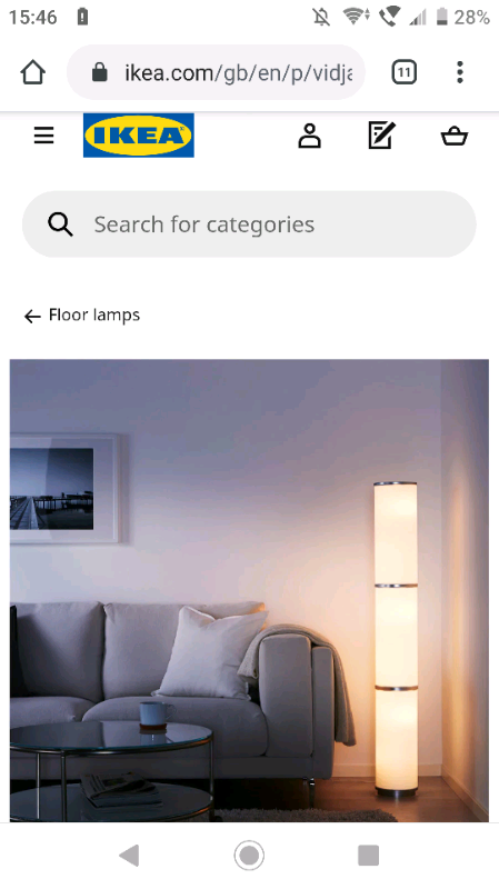 Ikea White Vidja Floor Lamp In Erskine Renfrewshire Gumtree