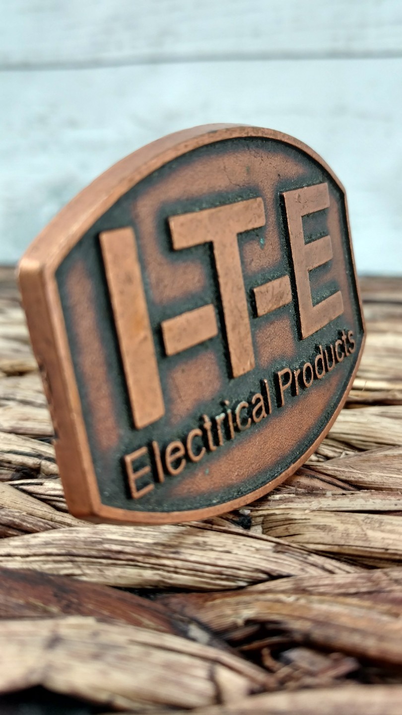 Classic Vintage Retro I-T-E Electrical Products Solid Copper Belt Buckle