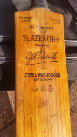 Cyril Washbrook Slazenger Cricket bat collector's item.