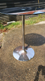 Tall high Black Glass round Poseur Kitchen Bar Table 80cm diameter H99