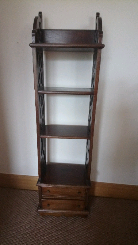Narrow Decorative Vintage Shelving Unit Wooden Shelves In
