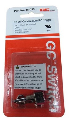 Bat Switch Metal Flat DPDT On-Off-On 05A