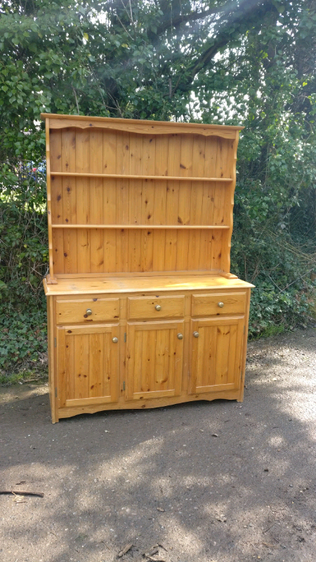 Large Solid Pine Wooden Welsh Dresser Sideboard Kitchen Storage