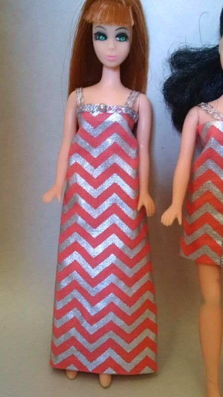 Custom Topper DAWN doll Zig Zag Fashion set CORAL/PEACH by M.C.
