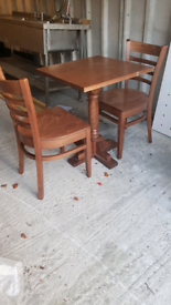 Soiled Oakwood Tables and Chairs 