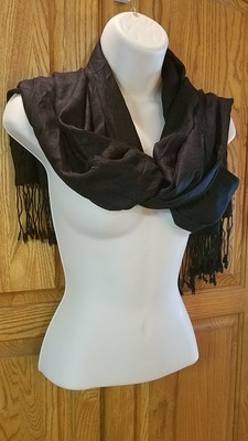 New Women39s Fashion Black 100 Rayon Pashmina Soft Wrap Shawl Scarf With Fringe