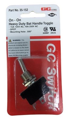 Bat Switch Metal DPDT On-On 15A