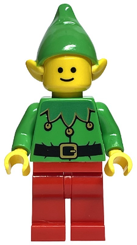 Elf - Green Scalloped Collar with Bells, Red Legs (hol219)