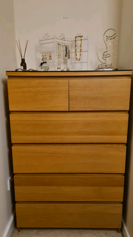 Ikea Malm 2x Chest Of Drawers In, Strand Mirrored 6 Drawer Dresser