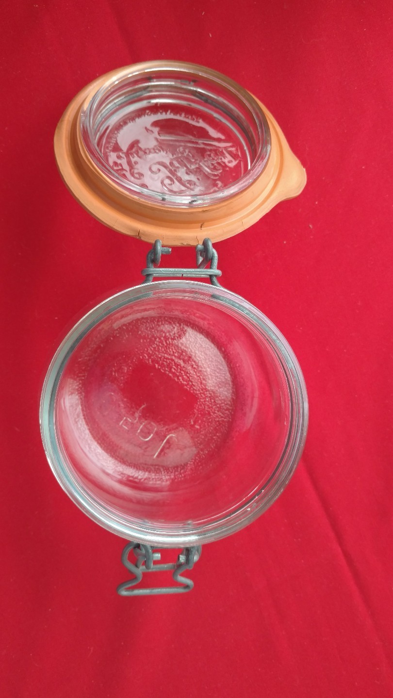 Canning Jar Bocal France Le Parfait Super .50L Glass Wire Bail Vintage with Seal