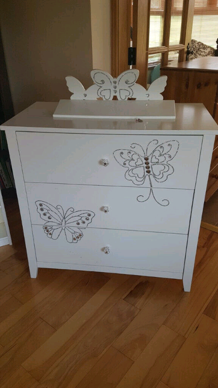 Solid Wood Butterfly Crystal Childs Bedroom Furniture Full Bedroom