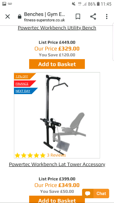 Powertec Olympic Lat Pull Down Attachment In Rothesay Argyll And