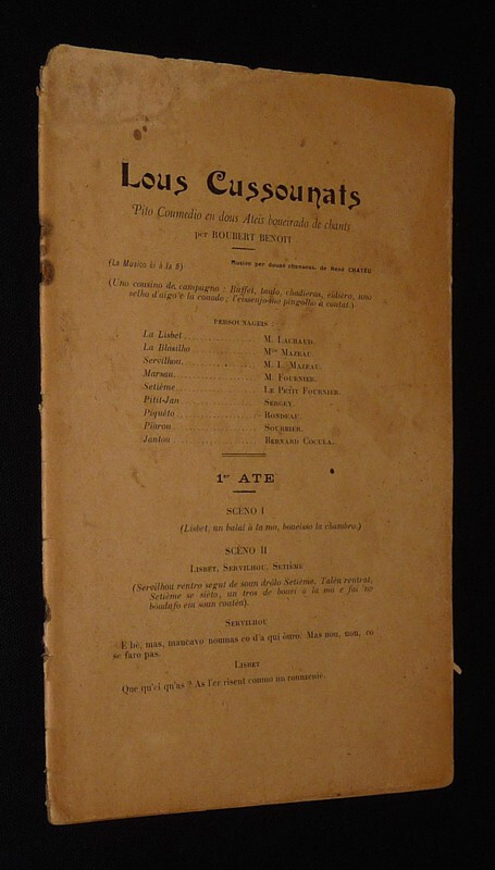 Lous Cussounats. Pito Coumedio En Dous Ateis Boueirado De Chants