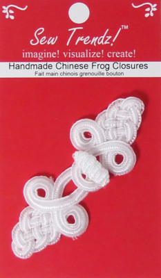Beaded Frog Fastener Closure Button Black 3 different design