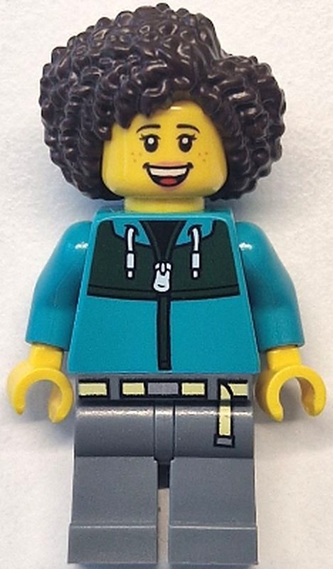 Bus Passenger - Female, Dark Turquoise Jacket with (cty1771)