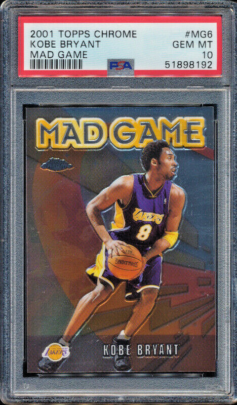2001 Topps Chrome Mad Game Kobe Bryant MG6 HOF Lakers PSA 10