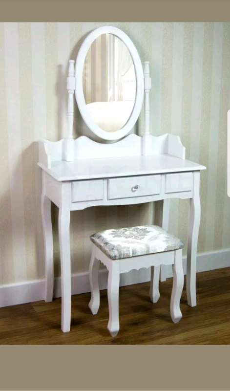 Nishano Dressing Table Drawer Stool Mirror Bedroom Makeup Desk White B In Bordesley Green West Midlands Gumtree