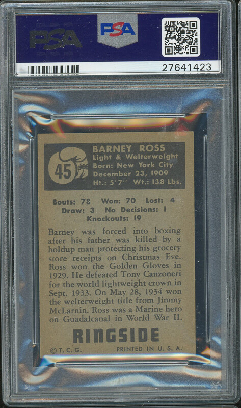 1951 Topps Ringside Boxing #45 BARNEY ROSS PSA 7