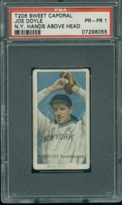 TOPPS206 JOE DOYLE HANDS ABOVE HEAD カード 1909-1911 T206 White Border Joe Doyle (N.Y. Hands Above Head