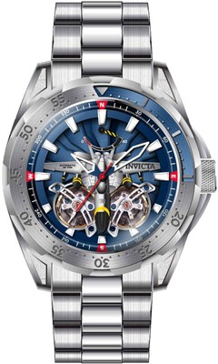 Invicta Men's Aviator Automatic Multifunction Blue, Silver Dial 44686 Watch