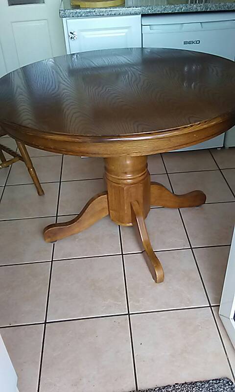 Solid oak dining room table and 4 chairs | in Chesterfield, Derbyshire