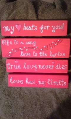 Valentine Blocks, Valentine Gift, Wedding Gift, Wooden Valentines