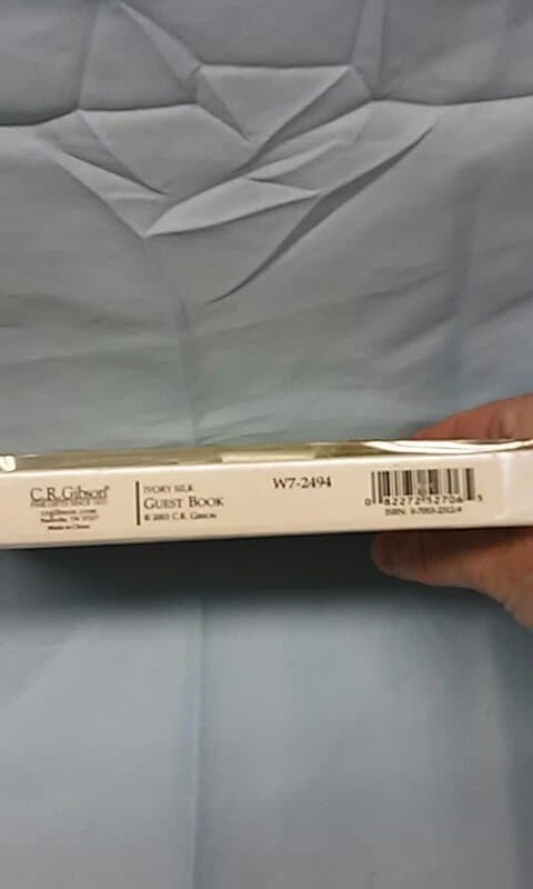 NIP C R Gibson Wedding Guest Book W7-2494 Ivory Silk