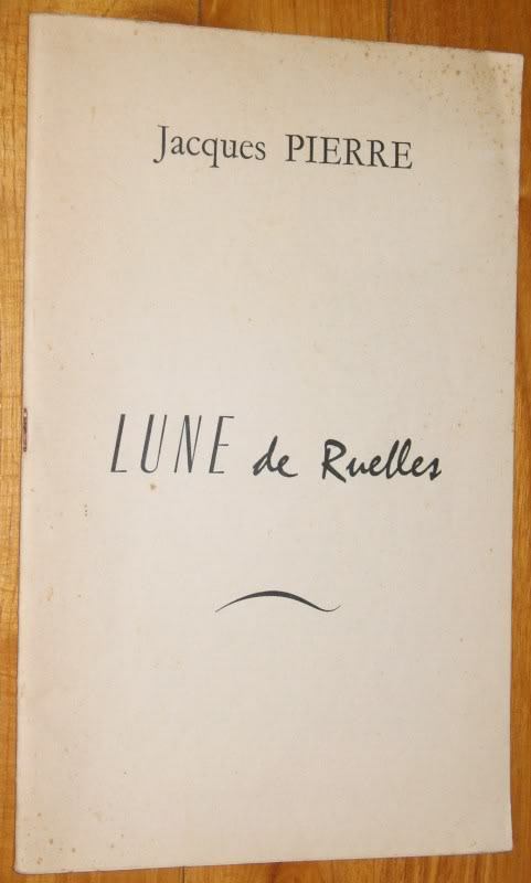 Jacques Pierre : Lune De Ruelles 1954 PoÃ¨Mes PoÃ©Sie