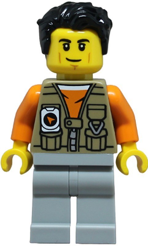Adventurer - Male, Dark Tan Vest over Orange Shirt (cty1876)