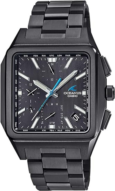 Pre-owned Casio Oceanus Ocw-t5000b-1ajf Titanium Bluetooth Mobile Radio Solar Men Watch