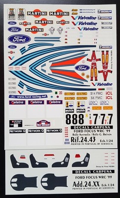 1/24 Carpena Decals Ford Focus WRC McRae/Solberg/Jean-Joseph – Australia/Gre