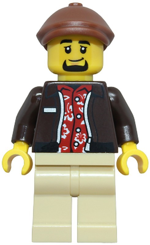 Taxi Driver - Male, Dark Brown Jacket over Red (cty1953)