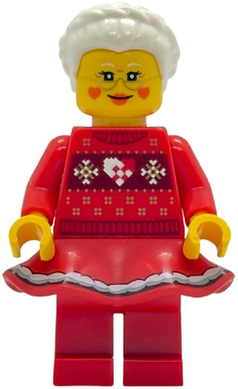 Mrs. Claus - Red Holiday Sweater and Wavy Skirt (hol401)