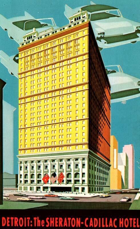 Sheraton Cadillac Hotel Detroit,MI Wayne County Michigan Vintage Postcard