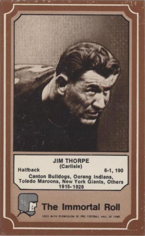 1975 Fleer Team Cloth Patch Stickers Jim Thorpe #1