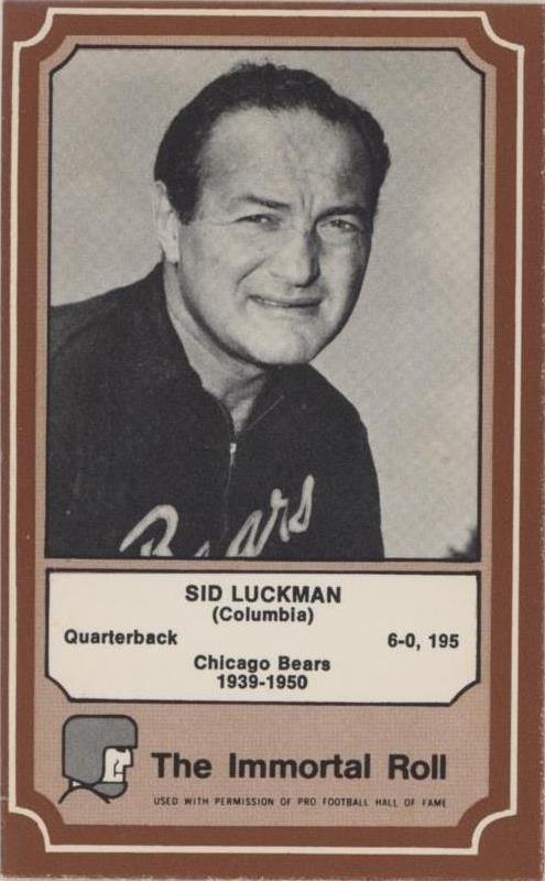 1975 Fleer Team Cloth Patch Stickers Sid Luckman #33